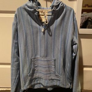 Over Sized Blue Beach Surf Hoodie Sweatshirt